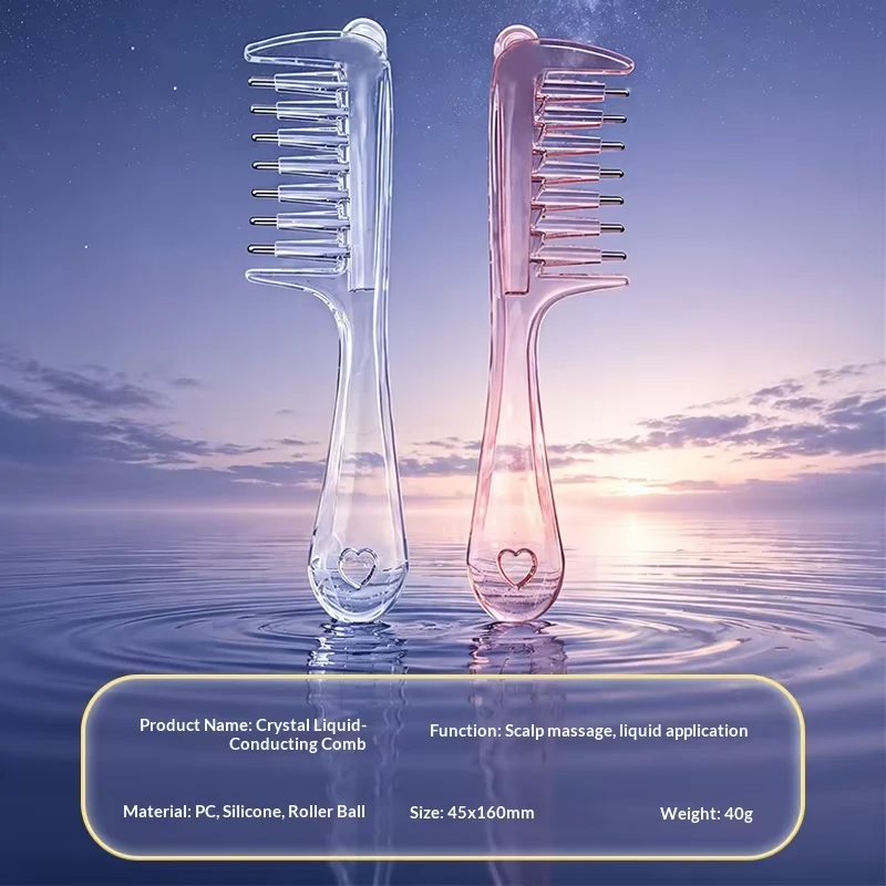 2-in-1 Hair Oil Applicator Comb With Roller Ball | Mess-Free Hair Oiling
